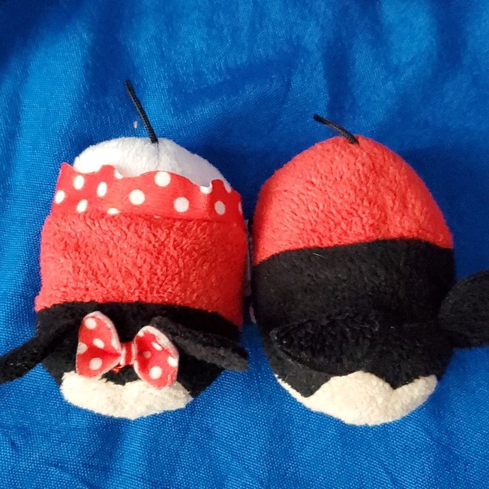 Disney Tsum Tsum Mickey Mouse Minnie Mouse Mini Plush Lot 2pc Set Authentic - Picture 2 of 10